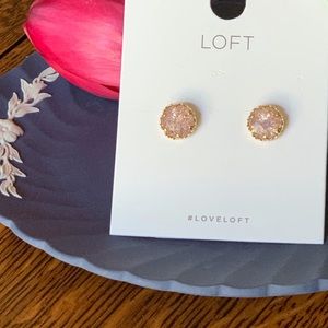 Faceted Stone Earrings in Pink